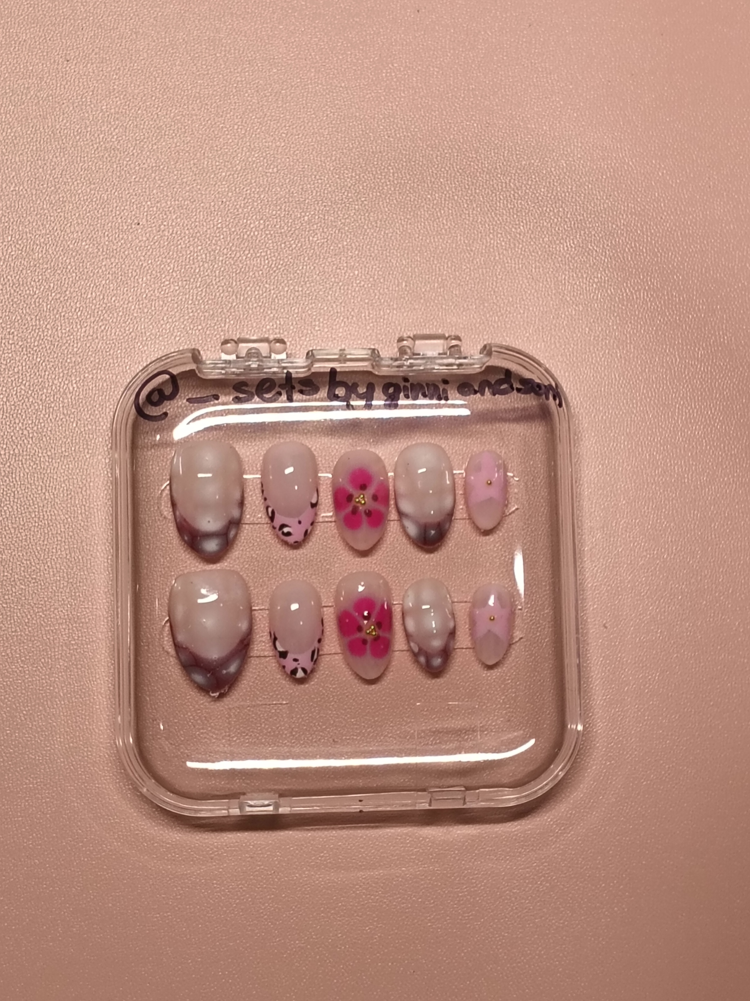Black Swan press-on nail set by Sets by Ginni and Soni