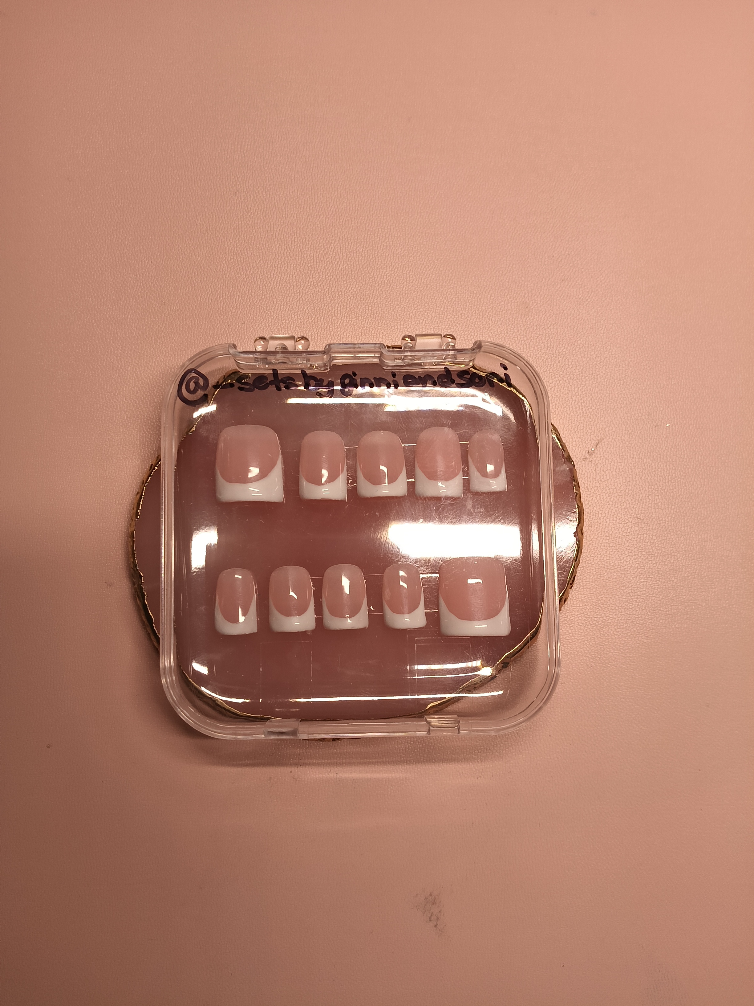 Classic French Square press-on nail set by Sets by Ginni and Soni